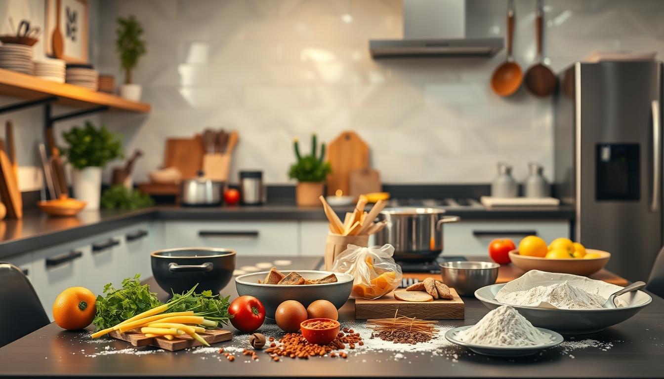 Fresh ingredients for healthy home cooking