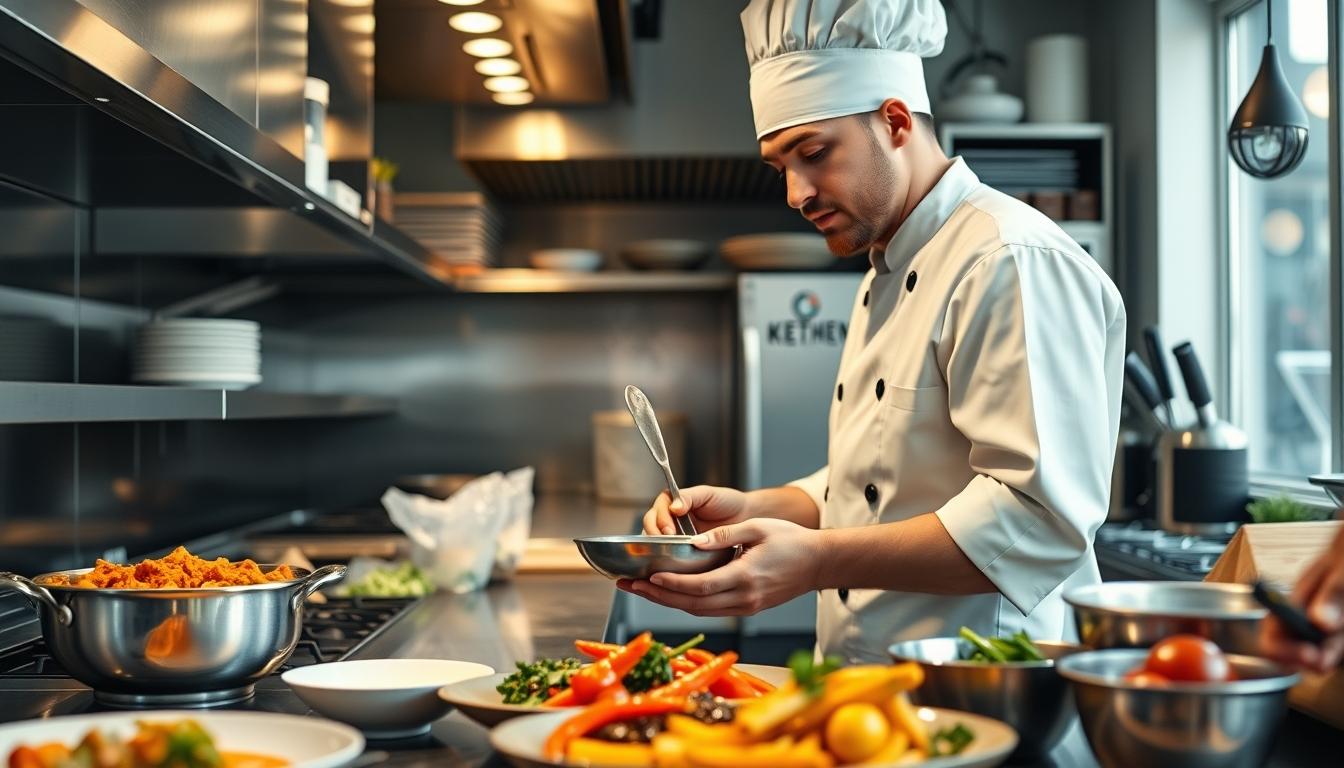 Home cook preparing ingredients in the kitchen
